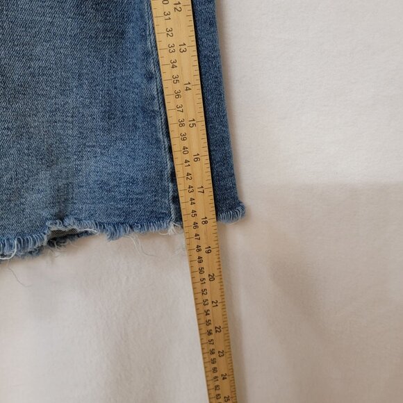 Maurices Womens Button-Up Denim Skirt Distressed Look Size 16 Light Blue - Picture 8 of 9